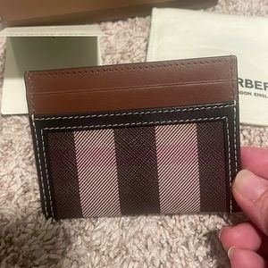 NWT Burberry Card Holder Dark Birch
